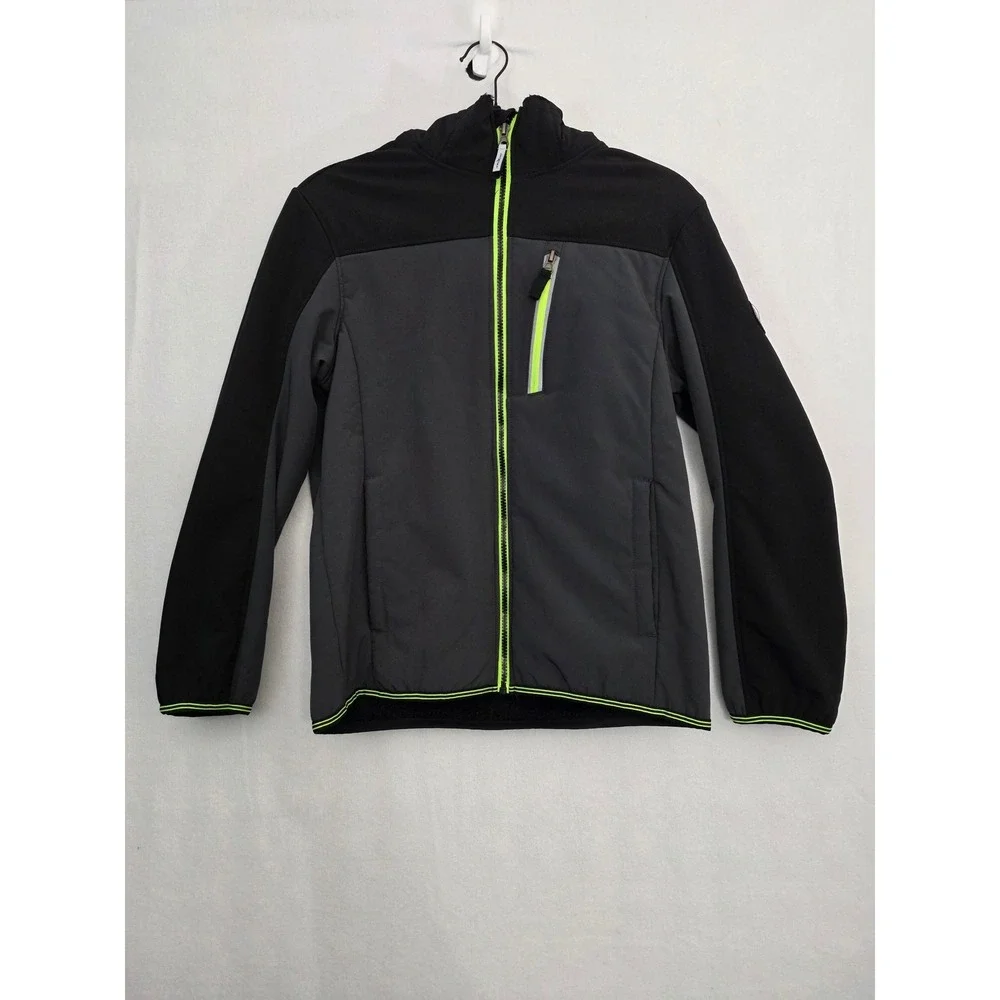 ZeroXposur Jacket Hooded Softshell L 14/16 Black Grey Neon Green Sporty